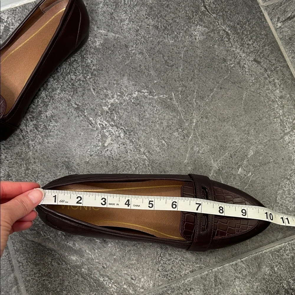 Vionic Burgundy Pointed Toe Penny Loafers Savannah Size 7 Fall Academia Autumn - Picture 13 of 16